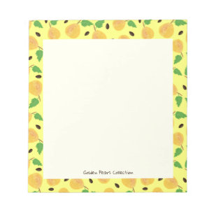 Golden Pears Collection Yellow Bright Notepad