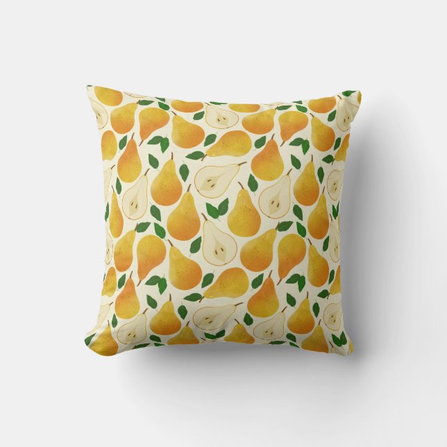 Golden Pears Pattern Cushion (Front)