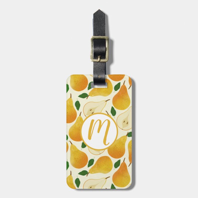Golden Pears Pattern Luggage Tag (Front Vertical)