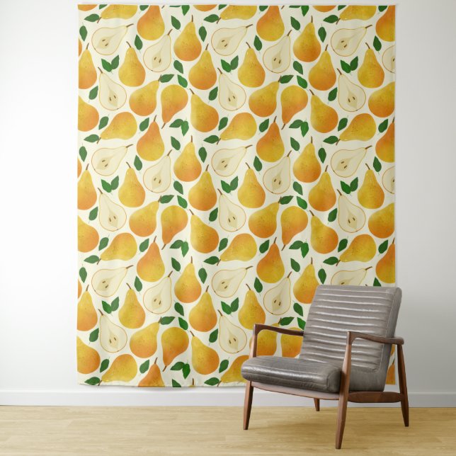 Golden Pears Pattern Tapestry (In Situ)