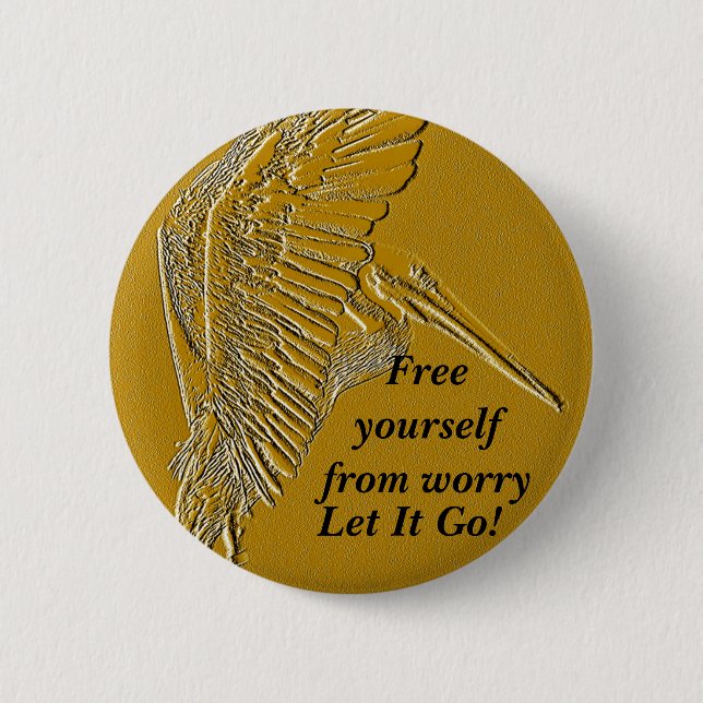 Golden Pelicans_ 6 Cm Round Badge (Front)
