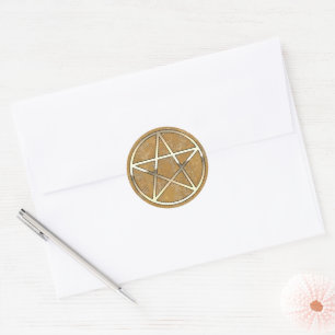 Golden Pentacle  Classic Round Sticker