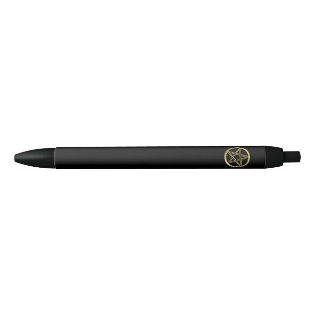 Golden pentagram black ink pen (Front)