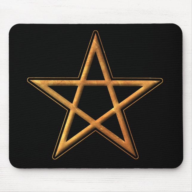 Golden Pentagram - Gold Pentagram Pagan Symbol Mouse Pad (Front)