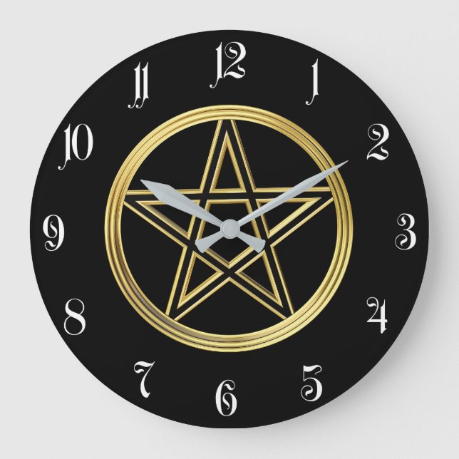 Golden pentagram large clock (Front)