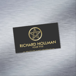Golden pentagram magnetic business card