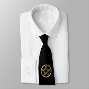 Golden pentagram tie
