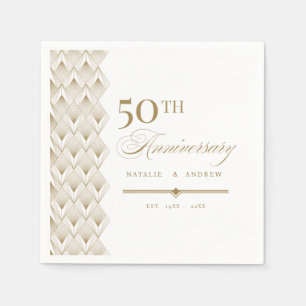 Golden Personalised Anniversary Napkin