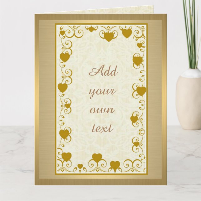 Golden Personalised Greeting Card (Front)