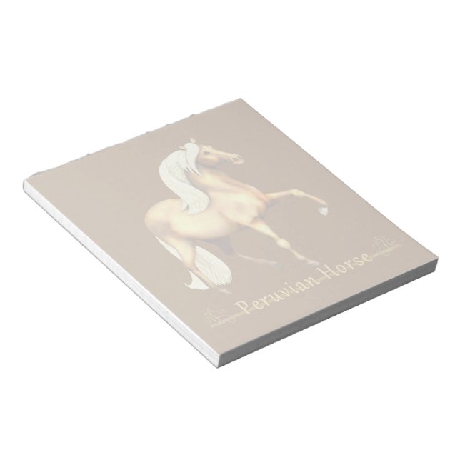 Golden Peruvian Horse Notepad (Angled)