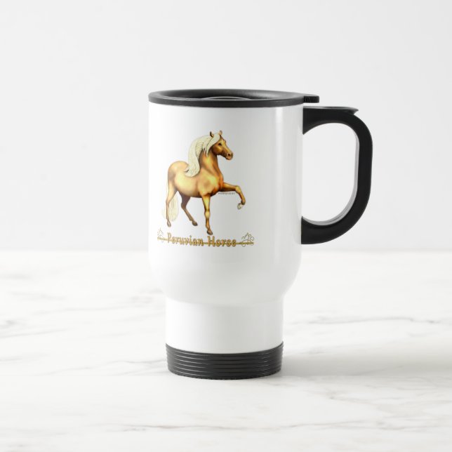 Golden Peruvian Horse Travel Mug (Right)