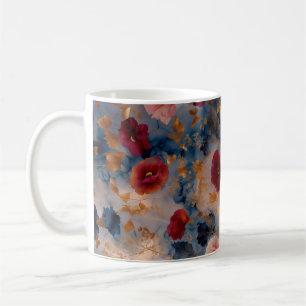 Golden Petal Reverie – Floral Art Mug