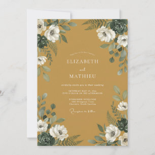 Golden Petal Wedding Invitation