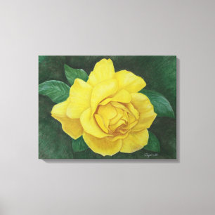 Golden Petals Wrapped Canvas