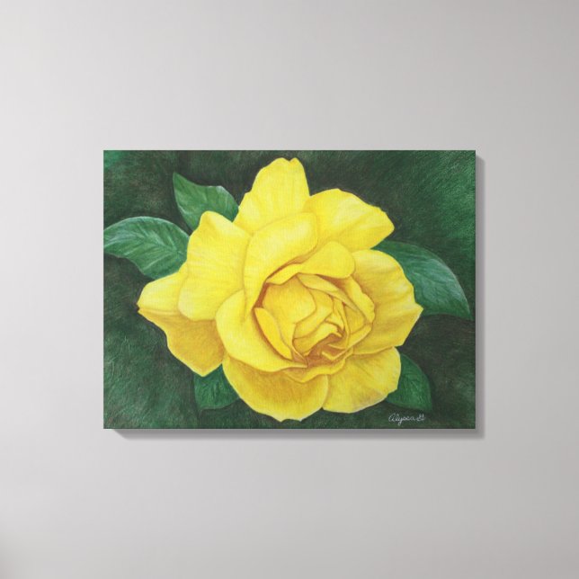 Golden Petals Wrapped Canvas (Front)