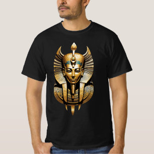 Golden Pharaoh in Regal Headdress Art T-Shirt