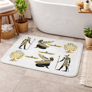 Golden Pharaoh’s Blessing: Ancient Egyptian Art Bath Mat