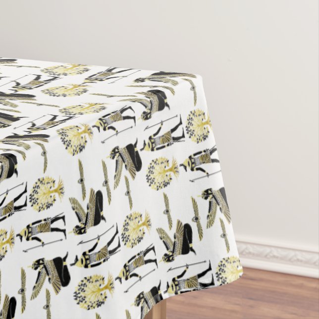 Golden Pharaoh’s Blessing: Ancient Egyptian Art Tablecloth (In Situ)