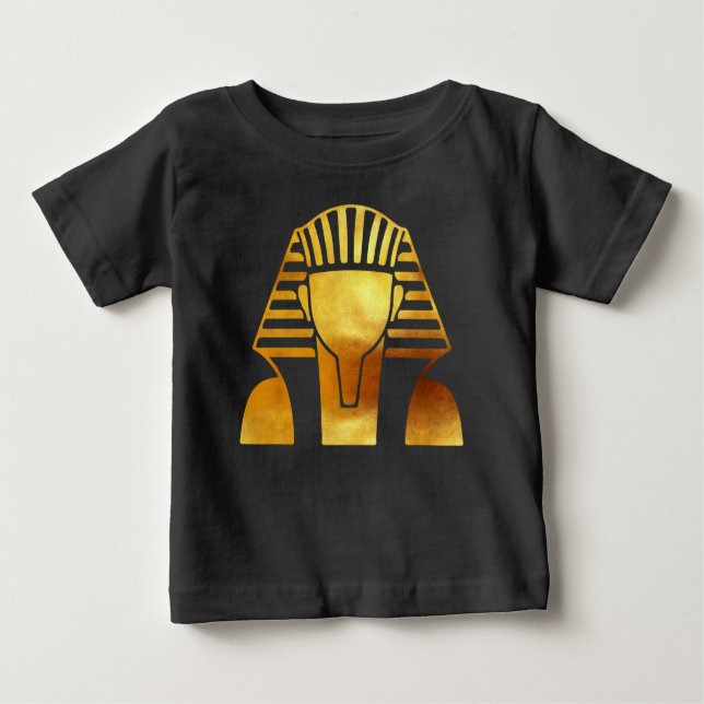 Golden Pharaoh's Legacy: Egyptian Mask Baby T-Shirt (Front)