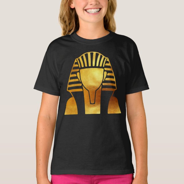 Golden Pharaoh's Legacy: Egyptian Mask T-Shirt (Front)