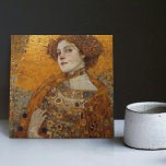 Golden Phase Gustav Klimt Mosaic Edwardian Woman C Tile<br><div class="desc">This beautiful ceramic tile features an artwork inspired by Gustav Klimt's "golden phase, " depicting a woman from the Edwardian era. During this period, Klimt was fascinated with Byzantine mosaics and developed his mosaic technique using gold leaf and vibrant colours. This artwork pays tribute to Klimt's innovative mosaic approach and...</div>