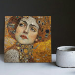 Golden Phase Gustav Klimt Mosaic Edwardian Woman C Tile<br><div class="desc">This beautiful ceramic tile features an artwork inspired by Gustav Klimt's "golden phase, " depicting a woman from the Edwardian era. During this period, Klimt was fascinated with Byzantine mosaics and developed his mosaic technique using gold leaf and vibrant colours. This artwork pays tribute to Klimt's innovative mosaic approach and...</div>
