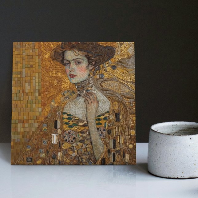 Golden Phase Gustav Klimt Mosaic Edwardian Woman C Tile (Creator Uploaded)