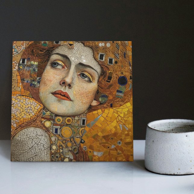 Golden Phase Gustav Klimt Mosaic Edwardian Woman C Tile (Creator Uploaded)