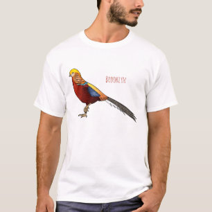 Golden pheasant bird cartoon illustration T-Shirt