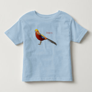 Golden pheasant bird cartoon illustration toddler T-Shirt