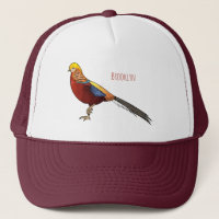 Golden pheasant bird cartoon illustration  