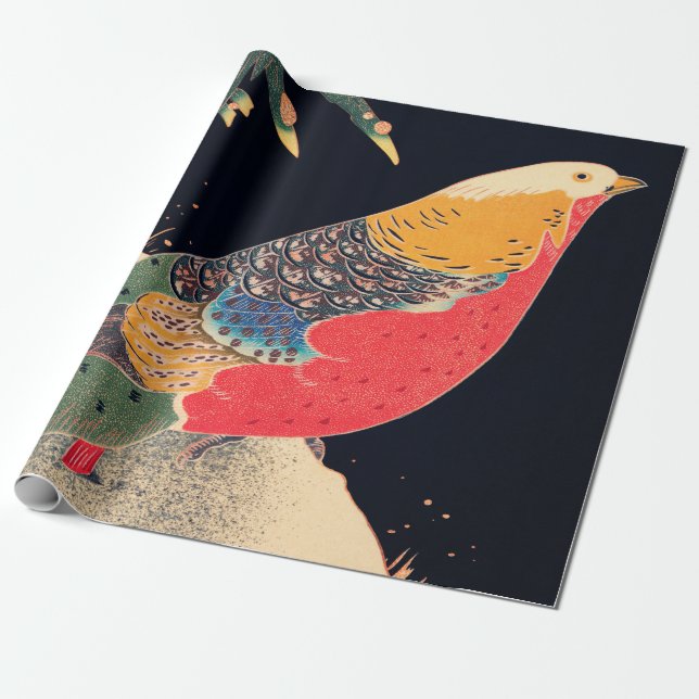 Golden Pheasant in the Snow by Ito Jakuchu Wrapping Paper (Unrolled)
