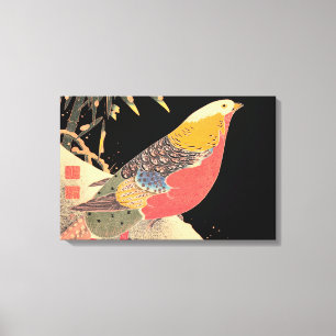 Golden Pheasant in the Snow Itô Jakuchû bird art Canvas Print