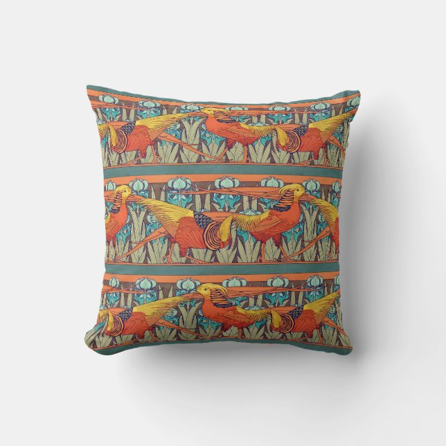 Golden Pheasant Retro Cushion (Front)