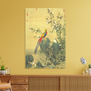 Golden Pheasants in Spring, Ancient Chinese Art Canvas Print