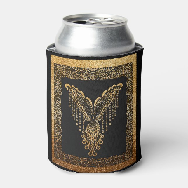 Golden Phoenix Elegance  Can Cooler (Can Front)
