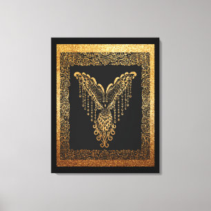 Golden Phoenix Elegance  Canvas Print