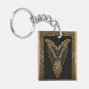 Golden Phoenix Elegance  Key Ring