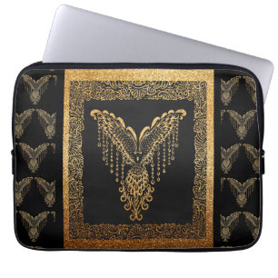 Golden Phoenix Elegance  Laptop Sleeve
