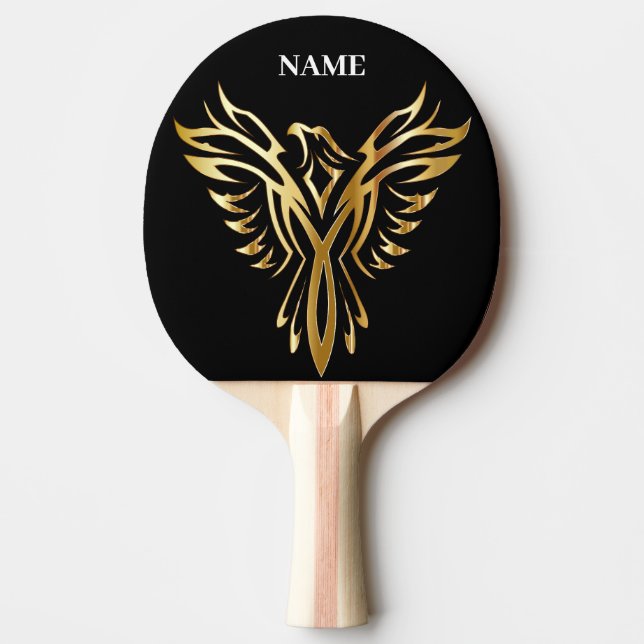 Golden phoenix, elegance ping pong paddle (Front)
