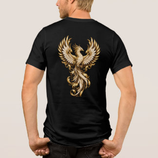 Golden Phoenix Ivory Gold Ornamental Back Print Tri-Blend Shirt
