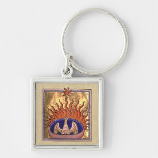 Golden Phoenix Rising From the Ashes Key Ring