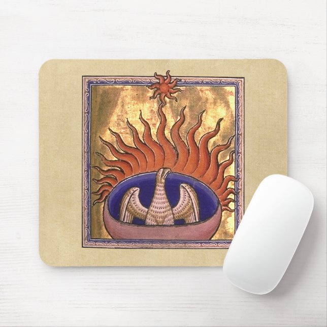 Golden Phoenix Rising From the Ashes Mouse Pad (With Mouse)