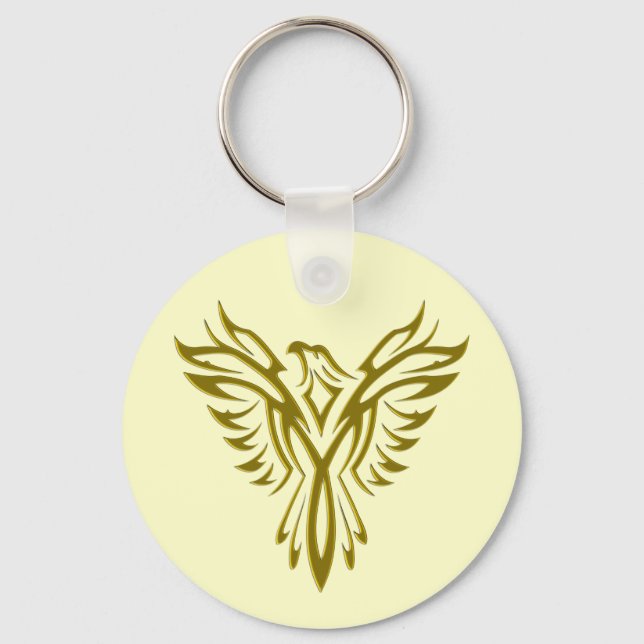 Golden Phoenix Rising keychain (Front)