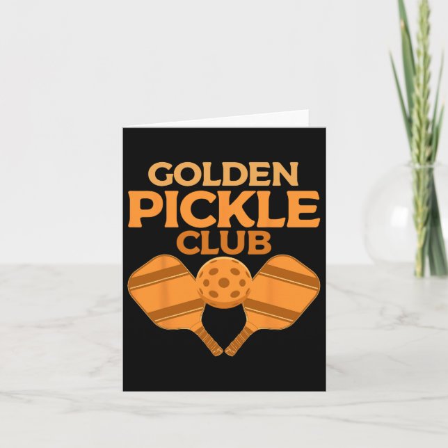 Golden Pickle Club Funny Pickleball Players Pickle Card (Front)