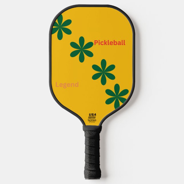 Golden Pickleball Legend Floral Paddle (Front)