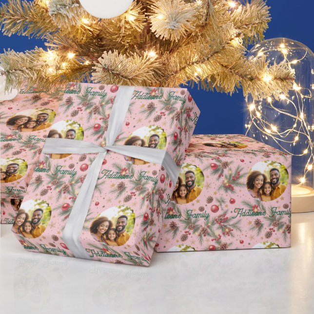 Golden Pine Frame Wrapping Paper (Holidays)