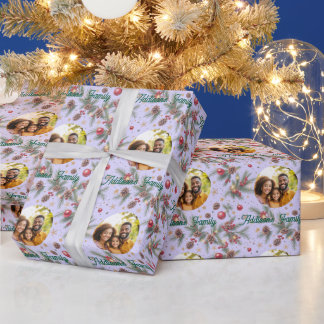Golden Pine Frame Wrapping Paper