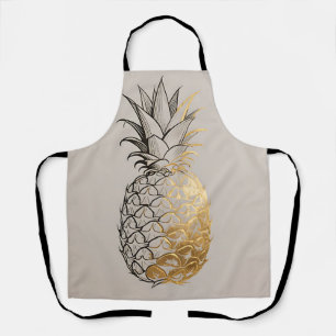Golden Pineapple Line Art Apron