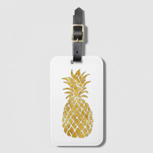 golden pineapple luggage tag